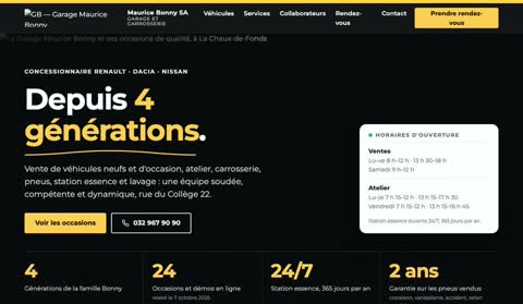 La refonte du site de Garage Maurice Bonny proposée par OXYS