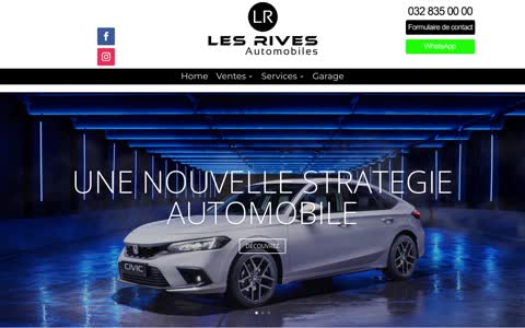 Le site de Les Rives Automobiles avant la refonte