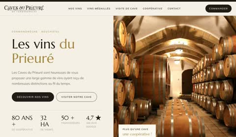 La refonte du site de Caves du Prieuré proposée par OXYS