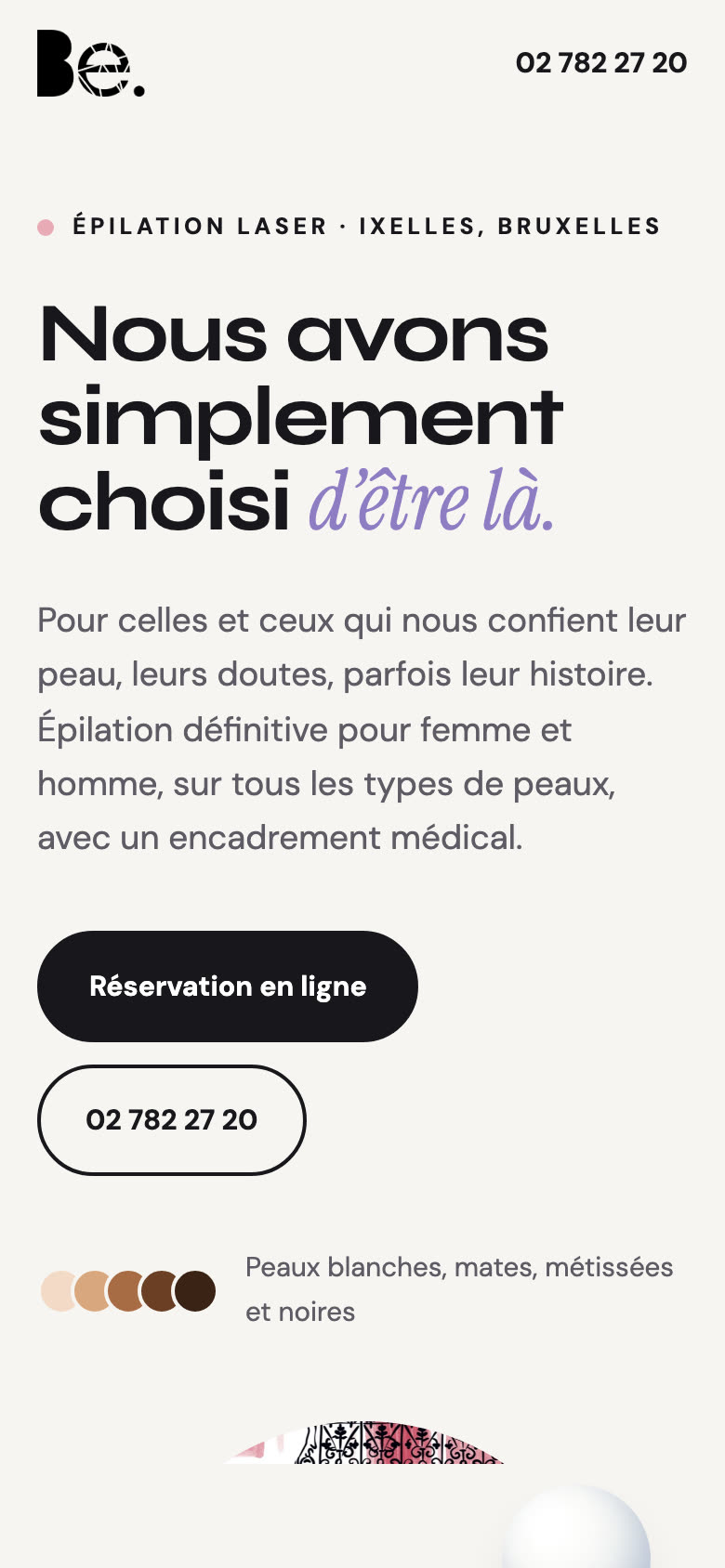 La même page sur téléphone