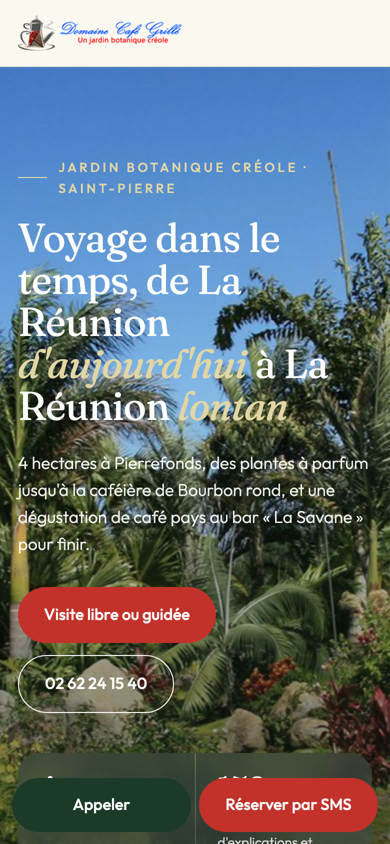 La même page sur téléphone