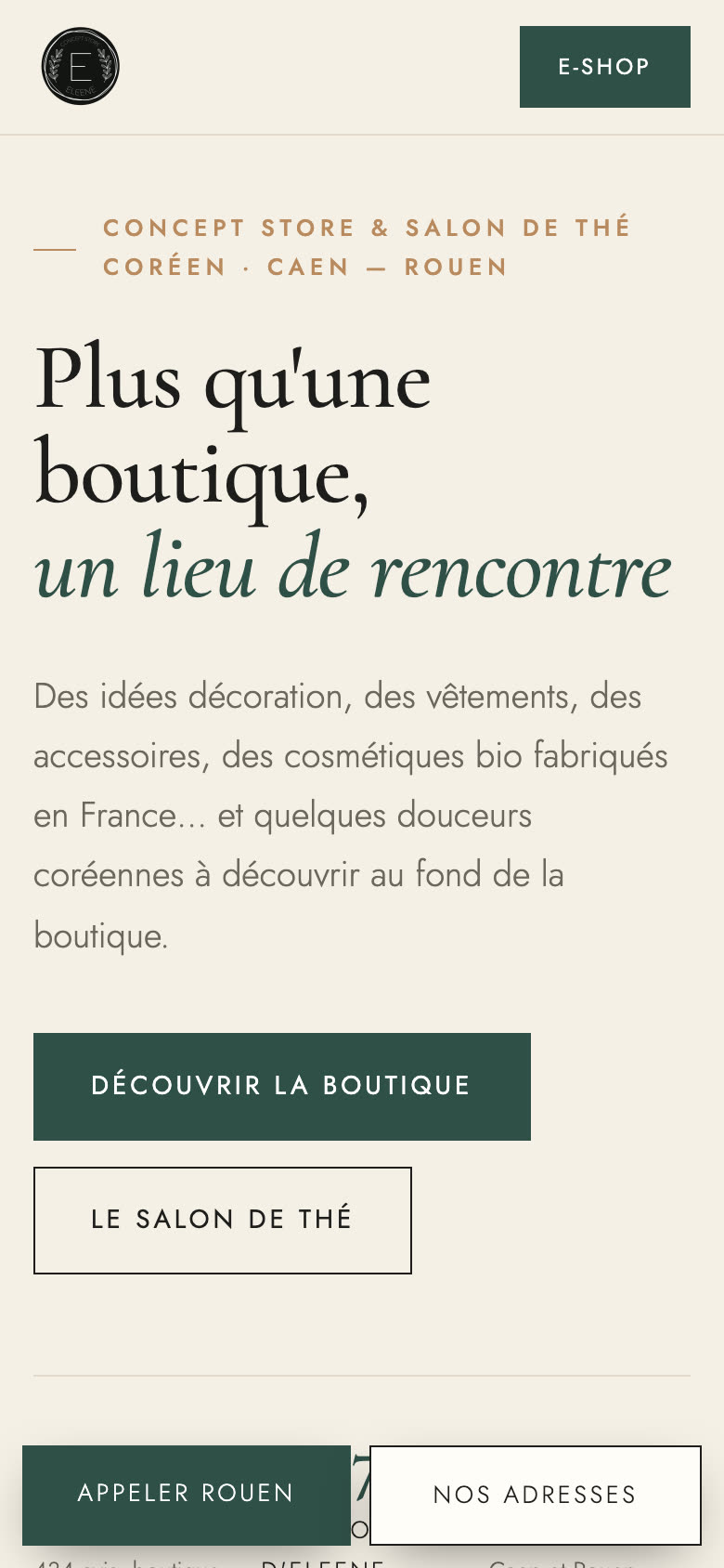 La même page sur téléphone