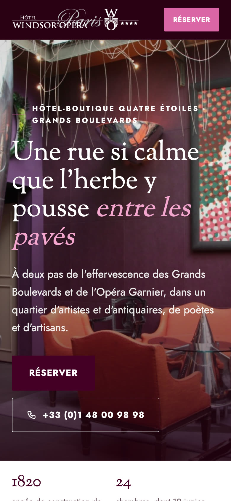 La même page sur téléphone